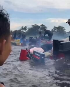 Speedboat Terbalik Di Lokasi Wisata Air Di Ogan Ilir
