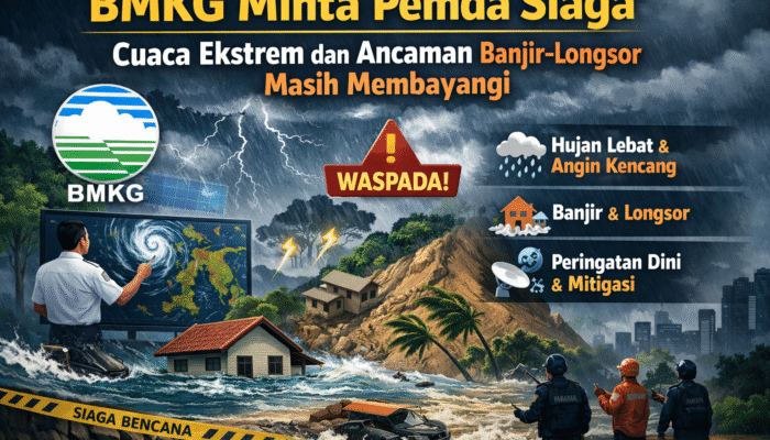 BMKG Minta Pemda Siaga, Cuaca Ekstrem dan Ancaman Banjir–Longsor Masih Membayangi
