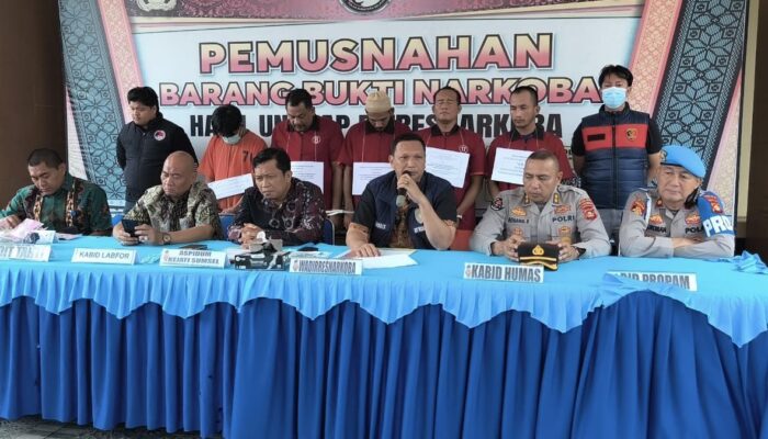 Narkoba Asal Luar Negeri Dimusnahkan Polda Sumsel, Lima Pelaku Diamankan