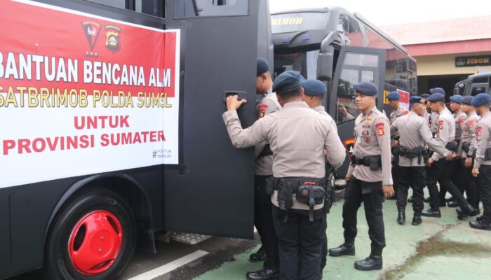 Polda Sumsel Kerahkan 100 Personel Brimob ke Lokasi Bencana Aceh
