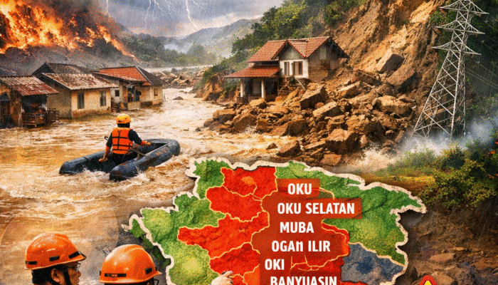 Hadapi Cuaca Ekstrem, BPBD Sumsel Naikkan Status Siaga di 10 Wilayah