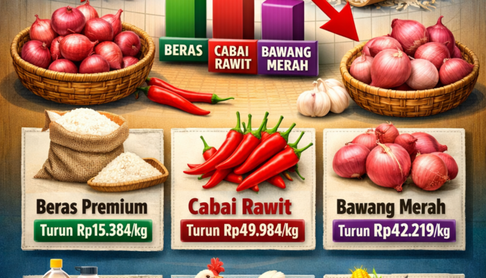 Harga Pangan Melemah, Cabai Rawit dan Bawang Merah Turun Signifikan