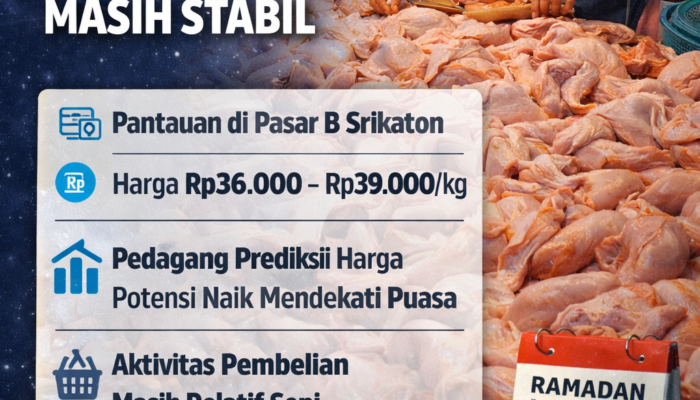 Harga Ayam di Musi Rawas Bertahan Rp36–39 Ribu Jelang Puasa