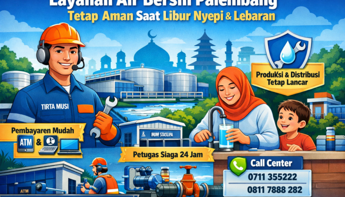 Libur Nasional dan Cuti Bersama, Tirta Musi Pastikan Distribusi Air Bersih Aman