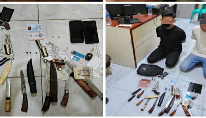 Patroli Malam di Ogan Ilir, Polisi Temukan Senpi Rakitan dan Sajam