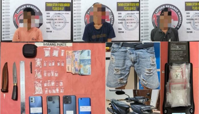 Transaksi Sabu Digerebek, Tiga Orang Diamankan di Tanjung Raja