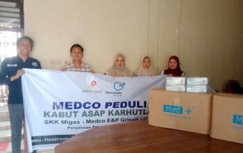 Hadapi Dampak Karhutla, SKK Migas dan Medco E&P Salurkan Ribuan Kotak Masker ke 14 Desa di Muba
